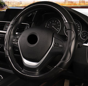 Housse de <span class=keywords><strong>volant</strong></span> de voiture en cuir de Fiber de carbone, trou noir, marqueur bleu pour Golf 7 GTI Golf R MK7 VW <span class=keywords><strong>Polo</strong></span> - Product Image 6