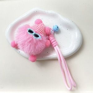 Porte-clés en peluche de dessin animé, petite boule de charbon colorée, pendentif mignon pour sac d'école d'étudiant, petit cadeau à suspendre - Product Image 5
