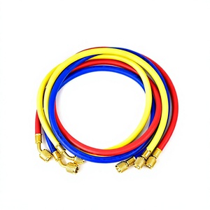 สายชาร์จน้ำยาแอร์ 3 สี ขนาด 1/4 นิ้ว พร้อมข้อต่อทองเหลือง สำหรับระบบปรับอากาศ HVAC ใช้กับน้ำยา R410A และ R134a - Product Image 3