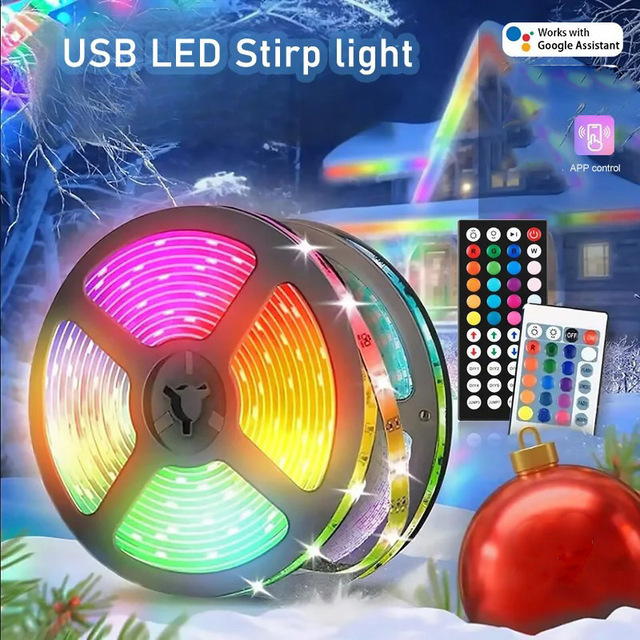 LED Strip 5V 5050RGB Colorful 44 Key APP Soft Light Bar TV Background Indoor Decoration Atmosphere Light