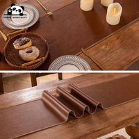 Chemin de table en cuir PU de 36, 48, 72, 90, 108, 120, 150, 180, 200 pouces de long, imperméable, antidérapant, résistant à la chaleur, tailles personnalisées
