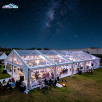 Grandes tentes de fête en PVC transparent de 20 x 30 mètres, tentes de mariage avec rideaux, décoration avec doublure, tentes de glamping géantes pour l'extérieur