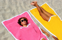 Women 100% Cotton Terry Towelkini for Sunbathing, Wearable Beach Towels Laid on the Beach, Customized Logo 2-in-1 Beach Towels