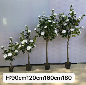 Arbre artificiel de camélia <span class=keywords><strong>Goplus</strong></span> de 36 pouces, réaliste, en plastique/polyester, pour la décoration intérieure, le bureau, la maison, le porche, la pépinière, plante en pot - Product Image 6