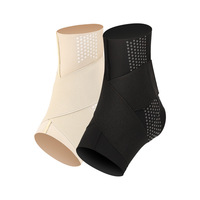 Attelle de cheville de compression légère et respirante en nylon et élasthanne avec coussinet de talon en silicone et enveloppe de cheville réglable