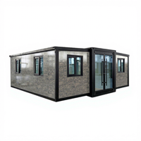 Maison conteneur extensible de 40 pieds, design modulaire, portable, évolutive, structure en acier préfabriquée, Tiny House pour restauration, directement de l'usine