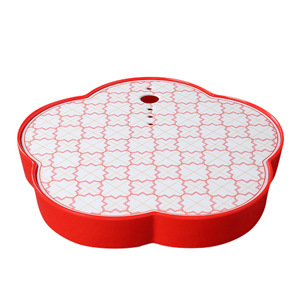 Plateau en glace sèche 10,5 pouces, motif floral rouge, incassable, pour hôtels, restaurants, fruits de mer, plateau de service pour sushis - Product Image 5