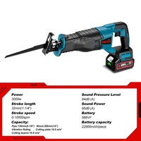 Scie sabre électrique sans fil 1500W pour la coupe de tuyaux en bois métallique avec 4 lames pour batterie Makita 18v