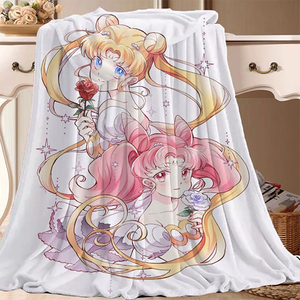 Nuevo personalizado impreso Anime dibujos animados ángulo monstruo patrón tamaño Queen suave ligero polar mantas para la venta - Product Image 4