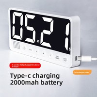 Minuteur LED grand écran avec affichage extra-large, en ABS, mouvement électronique, pour cuisine, réunions, études, fitness, gestion du temps