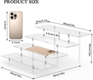 Rak <span class=keywords><strong>Display</strong></span> Akrilik OEM untuk Toko Dessert, Pameran Luar Ruangan, Portabel 4 Tingkat, Tempat Penyimpanan Lipstik & Parfum untuk Toko/Mal - Product Image 3