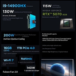 Ordinateur portable de jeu Lenovo Legion Y7000P avec intelligence artificielle, processeur I9-14900HX, 16 Go de DDR5, RTX 5070, écran 16 pouces 2.5K 240Hz, noir, processeur Core I9-14900HX - Product Image 3