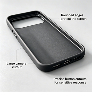 Custodia per telefono personalizzata <span class=keywords><strong>con</strong></span> <span class=keywords><strong>foto</strong></span> e bordi neri per <span class=keywords><strong>iPhone</strong></span> 18, 17/17PRO/16, retro rigido <span class=keywords><strong>con</strong></span> imbottitura morbida per protezione antiurto, all'ingrosso - Product Image 3