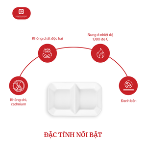 Bol à condiments en porcelaine rectangulaire avec compartiments-Vaisselle pour plats de trempage et de service Horeca Vietnam Factory - Product Image 6