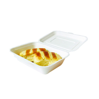 Bac à bagasse à 3 compartiments Service OEM étanche avec couvercle pour emporter de qualité alimentaire Type à clapet pour restaurant à emporter
