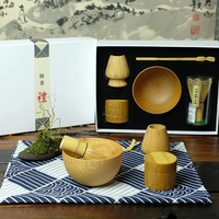 Ensemble Matcha avec fouet en bambou, boîte cadeau gravée, bol et logo personnalisé