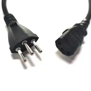 Swiss Plug to IEC C13 Mains Lead 0.75mm2 2m Swiss SEV Power Cord