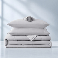 Ensemble de couette rafraîchissante 4 pièces avec tissu respirant et anti-humidité, double face, ensemble de literie toutes saisons