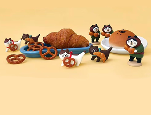 Miniatures en résine Kawaii Anime Chat Chien Pain, Ornements Mignons Scène de Boulangerie, Décoration Créative de Bureau de Noël et Cadeau pour les Amoureux des Chats - Product Image 4