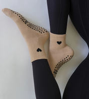 Chaussettes de fitness antidérapantes côtelées de luxe, respirantes, en coton premium, unisexes, chaussettes mi-hautes