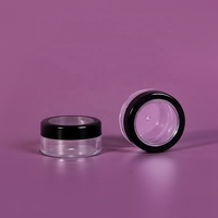 Mini pot en plastique PS pour crème, lotion, échantillon transparent, blanc, noir, avec couvercle à vis, capacité de 10 g pour cosmétiques, crème pour les yeux, rouge à lèvres