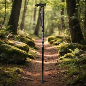 Bastón Plegable Ajustable de Aleación de Aluminio de 43.3 Pulgadas, Ayuda de Movilidad para Senderismo, para Hombres y Mujeres, Uso Casual - Product Image 2