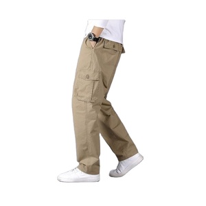 Pantalones largos holgados para correr de Hip Hop para hombre, Pantalones chinos pesados, pantalones cargo de gran tamaño de algodón con múltiples bolsillos hechos en Bangladesh - Product Image 5
