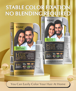 Tinte para el Cabello Negro <span class=keywords><strong>VOJO</strong></span>, Nuevo, 100% Cobertura de Canas, 80 ml, Sin Contacto con la Piel, Sin Amoníaco, Crema Colorante para el Cabello con Peine - Product Image 2