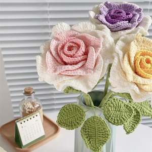 โบฮีเมียนถักมือสไตล์โบฮีเมียนดอกกุหลาบประดิษฐ์ขนาดเล็กแบบไทยตกแต่งบ้านให้อิสระ - Product Image 3