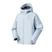 Veste softshell unisexe à capuche, fermeture éclair intégrale, résistante à l'eau, doublée polaire, coupe-vent, tactique, plusieurs poches zippées