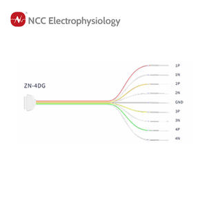 NCC 일회용 의료용 직선 바늘 양극성 다채널 기록 전극 ZN 시리즈 (1500-2500mm) EMG/EEG 색상 코드 - Product Image 1