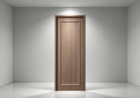 Porte intérieure battante en composite bois massif stratifié PVC, porte de chambre sans peinture avec panneau mural et plinthe assortis