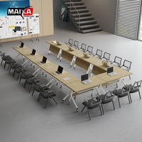 Table de conférence et de formation pliable multifonctionnelle, durable et minimaliste, avec combinaison de chaises, bureau modulaire