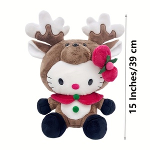 Mainan Boneka Natal Rusa Kutub Hello Kitty dari Gudang AS, Pengiriman 3-5 Hari, Boneka Kucing Sanrio Lucu, Boneka Hewan Isi Lembut, Hadiah - Product Image 6