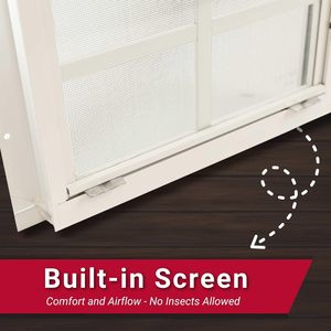 Fenêtres coulissantes pour abris de jardin <span class=keywords><strong>avec</strong></span> verre trempé et moustiquaires, montées encastrées, cadres en aluminium blanc pour abris de jardin et poulaillers - Product Image 5