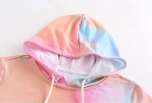 Haute qualité femmes léger coton éponge sweats hiver haut court sweats à capuche avec 3D broderie avant Badge décoration - Product Image 2