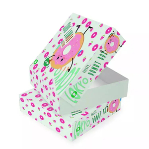 Folding Flat Cardboard Cookie Sweet Box <strong>Packaging</strong> Custom Print Shipping Party Dessert <strong>Donut</strong> Paper Box