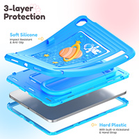 Étui de protection pour tablette avec design adapté aux enfants, béquille intégrée et emplacement pour stylet pour iPad 10e génération/A16 10,9 pouces, coque de protection Defender