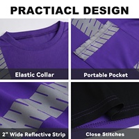 Camiseta de Seguridad Transpirable de Alta Visibilidad ZUJA, Manga Larga, Dos Tonos, Poliéster Birdeye, Ropa de Trabajo con Cinta Reflectante Termotransferible