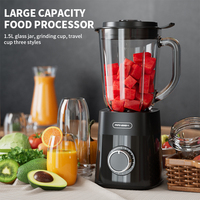 Licuadora Eléctrica de Alta Velocidad y Velocidad Variable 3 en 1, 500W, de Alta Resistencia, para Frutas Frescas, para el Hogar, 1500ml, para la Cocina