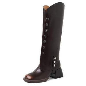 Bottes pour femmes à deux pièces détachables, à grandes parois, thermiques, élastiques, à semelle épaisse, à talons hauts, tendance, à tige haute, nouvelle collection 2026 - Product Image 4