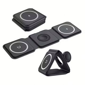 15w <b>Wireless</b> Charger Station Foldable Magnetic Phone Charger 3 in 1 Fast Phone Charger with Holder for Watch Earphone - Product Image 3