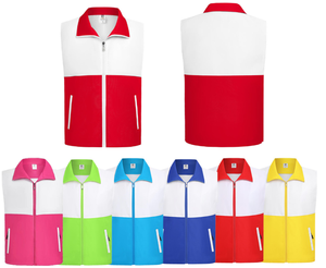 Gilet publicitaire personnalisé unisexe en polyester à manches courtes, veste de travail multi-poches, promotionnel, compressé - Product Image 2