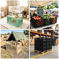 Caisse de transport en plastique colorée, caisse en plastique grillagée, caisse de déménagement en plastique pour le rangement de jouets, fruits, légumes, livres, logo personnalisé, fournisseur OEM