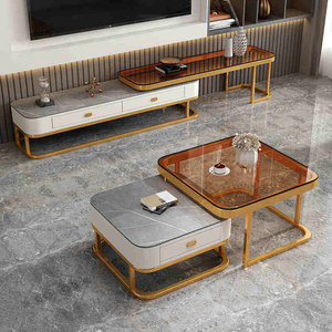 Support TV multifonctionnel en métal, design moderne, luxe léger, pliable, durable, facile à nettoyer, pour salon et maison - Product Image 2