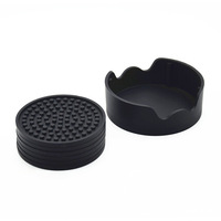 Ensemble de 6 dessous-de-verre en silicone décoratifs, résistants à la chaleur, antidérapants et réutilisables avec plateau de rangement