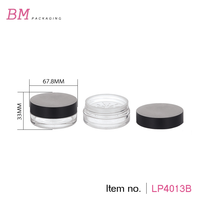 Pot à poudre libre vide noir mat élégant et minimaliste, personnalisable avec votre marque, transparent, classique, pour maquillage et cosmétiques LP4013B