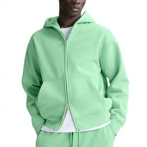 Sweat-shirt à capuche zippé en polaire pour homme, coupe classique, couleur unie, décontracté, pour l'automne - Product Image 1