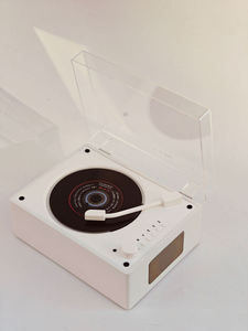 Lecteur CD rétro, haut-parleur Bluetooth, rechargeable, étui en cuir portable, AUX, USB, radio FM, lecteur de musique vintage pour la maison, le bureau, cadeau - Product Image 6