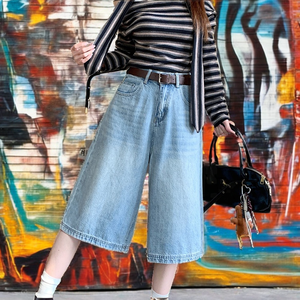 Jeans de Mezclilla Casuales de Cintura Alta y Pierna Ancha para Mujer, Moda de Verano, Retro, Ecológicos y Transpirables - Product Image 2